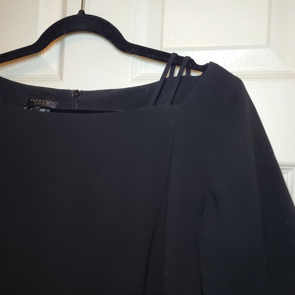 Escada Elements Wool Short Sleeve Sheath Dress Black Size 40 Vintage - Picture 2 of 9